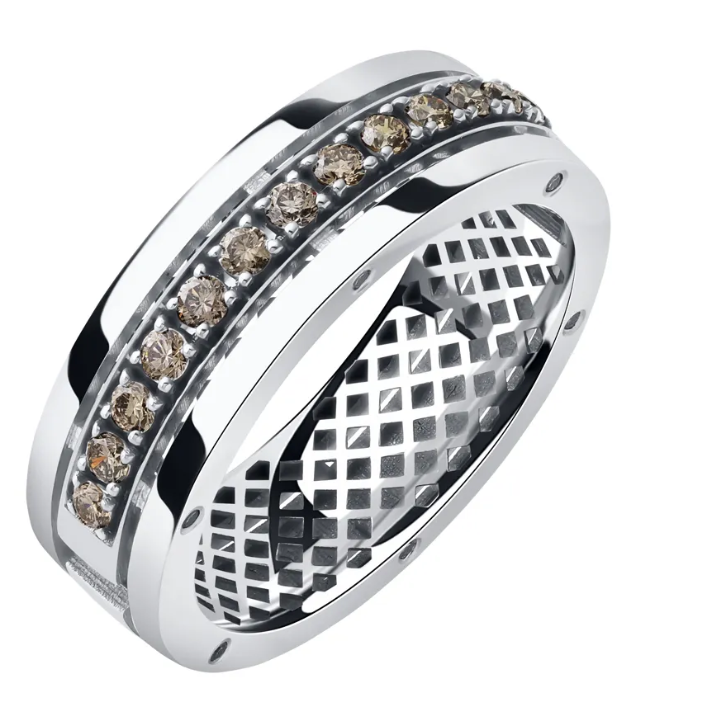 Кольцо обручальное из&nbsp;белого золота с&nbsp;Бриллиантом