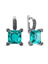 Серьги из&nbsp;серебра с&nbsp;Аквамарином Параиба, со шпинелью
