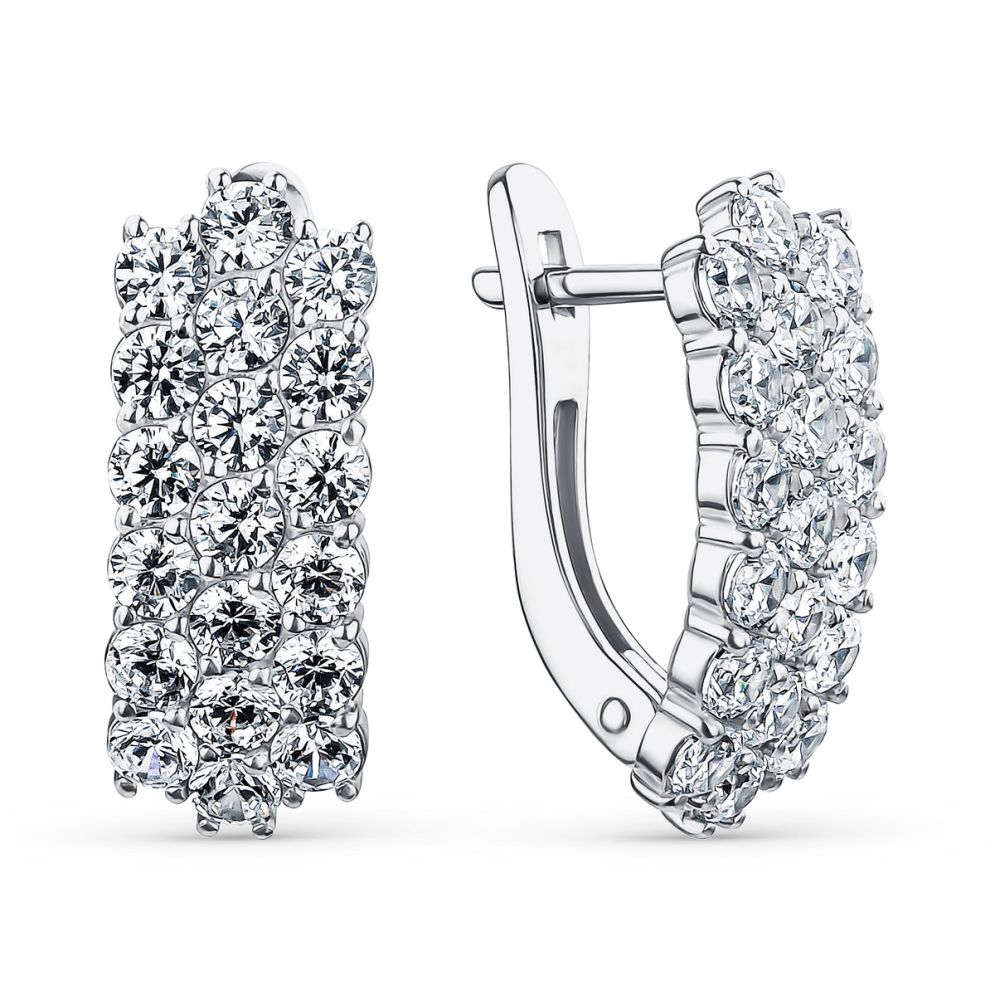 Серьги из&nbsp;серебра с&nbsp;фианитом