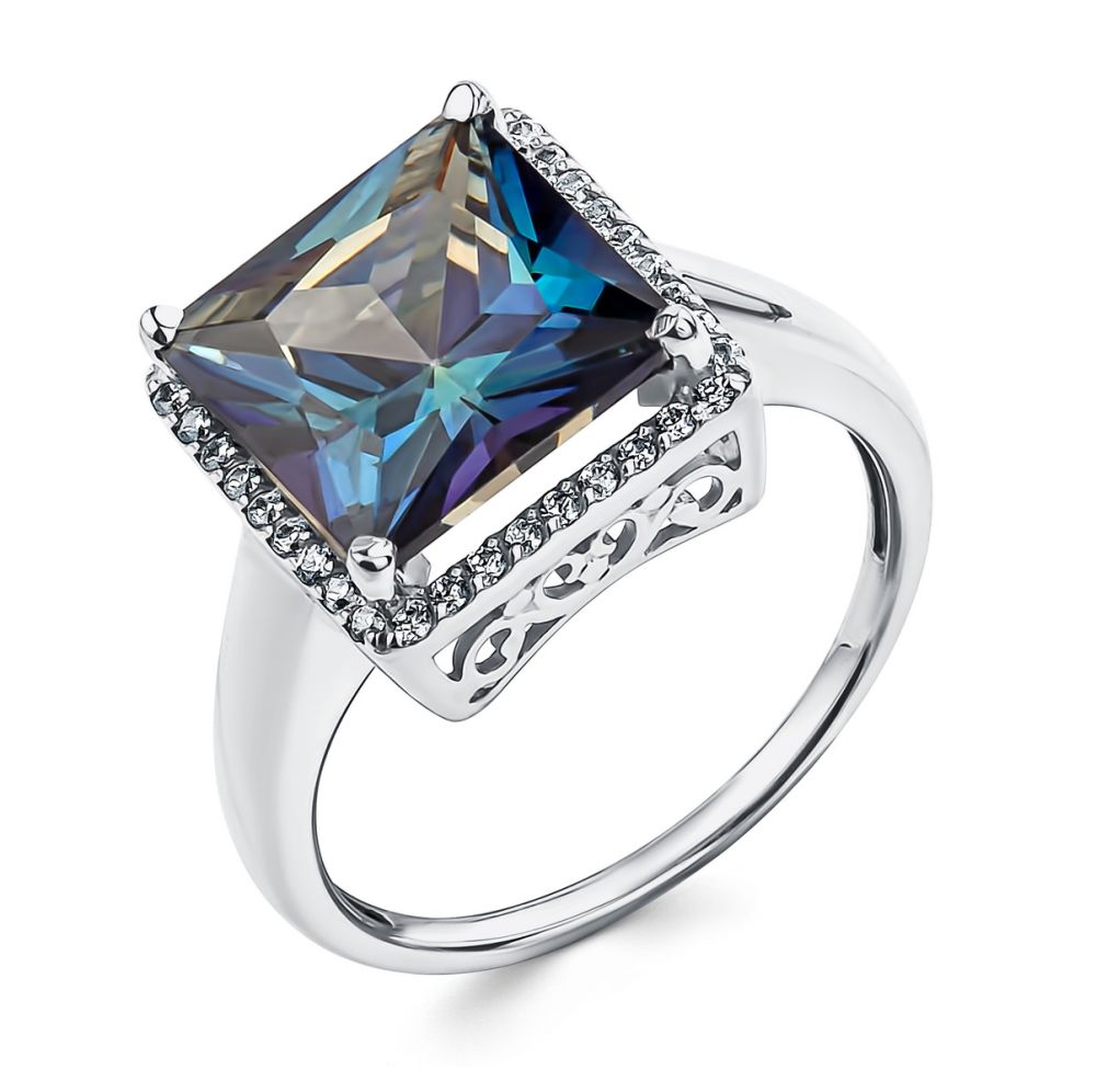 Кольцо из&nbsp;серебра , фианитом