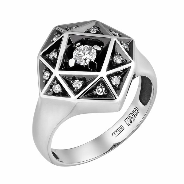 Кольцо из&nbsp;лимонного золота с&nbsp;Бриллиантом