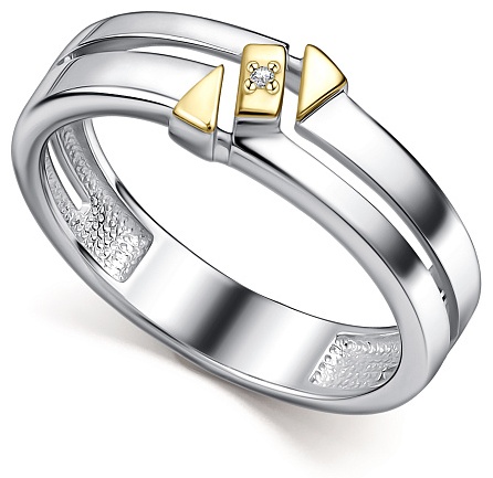 Кольцо из&nbsp;серебра с&nbsp;Бриллиантом