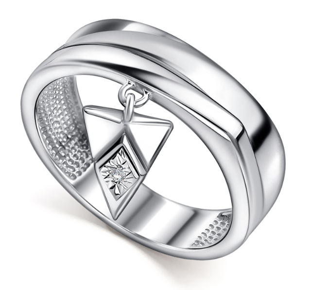 Кольцо из&nbsp;серебра с&nbsp;Бриллиантом