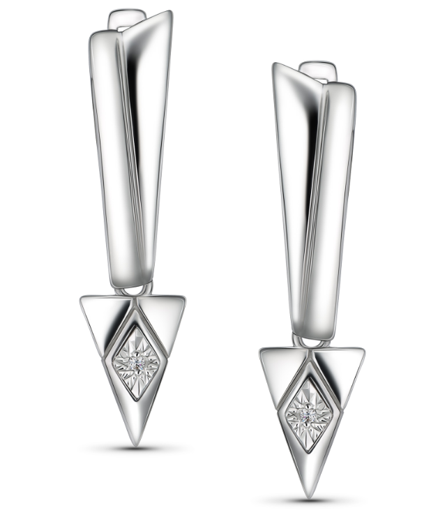 Серьги из&nbsp;серебра с&nbsp;Бриллиантом