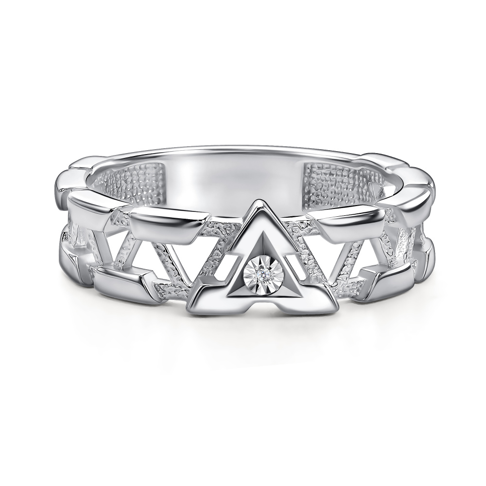 Кольцо из&nbsp;серебра с&nbsp;Бриллиантом