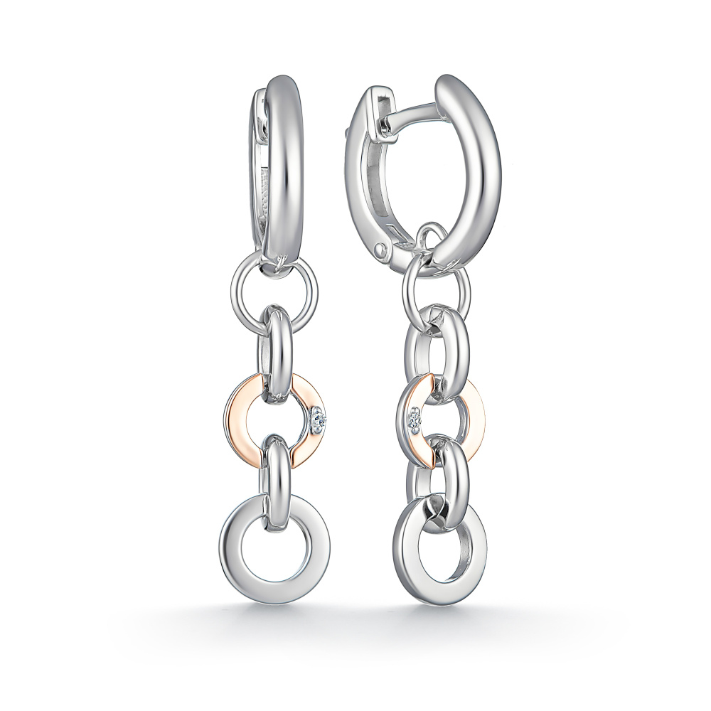 Серьги из&nbsp;серебра с&nbsp;Бриллиантом