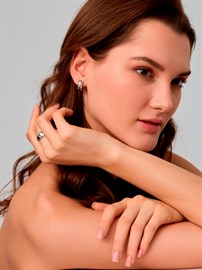 Серьги из&nbsp;серебра с&nbsp;Бриллиантом