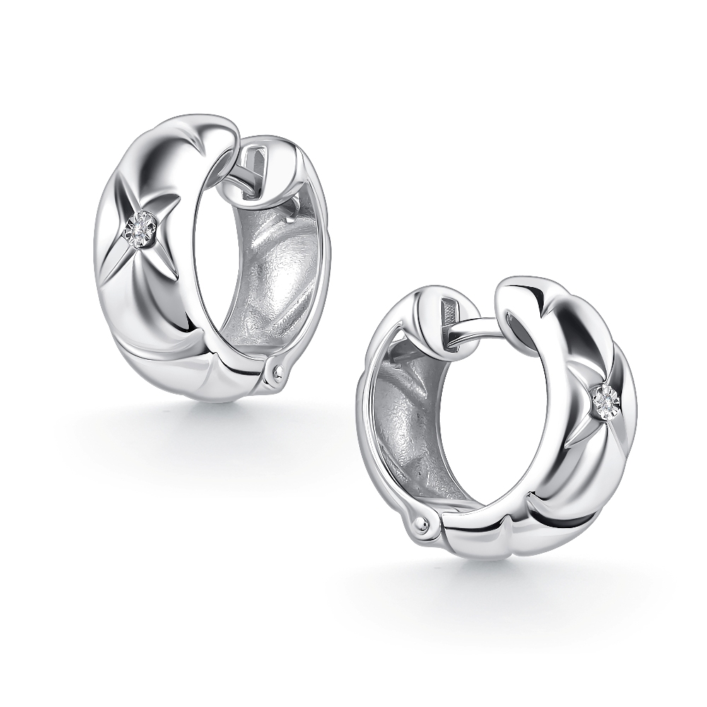 Серьги из&nbsp;серебра с&nbsp;Бриллиантом