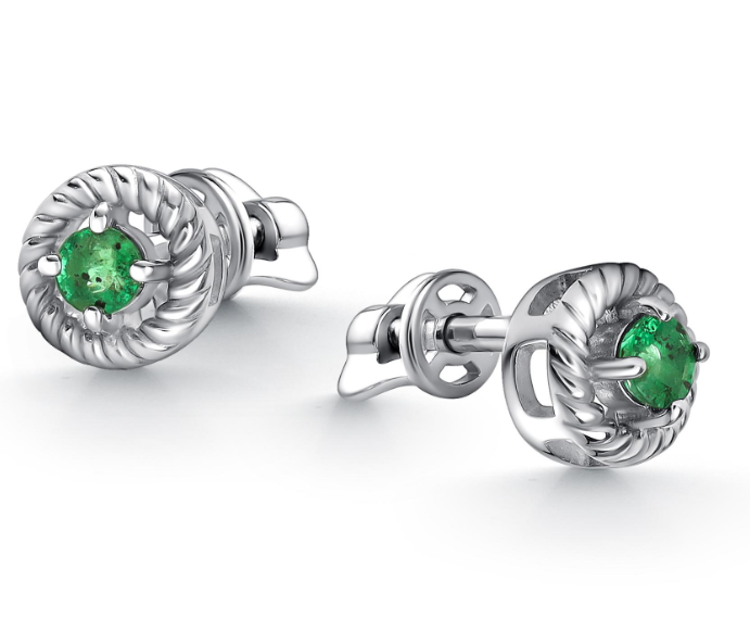 Серьги из&nbsp;серебра с&nbsp;изумрудом