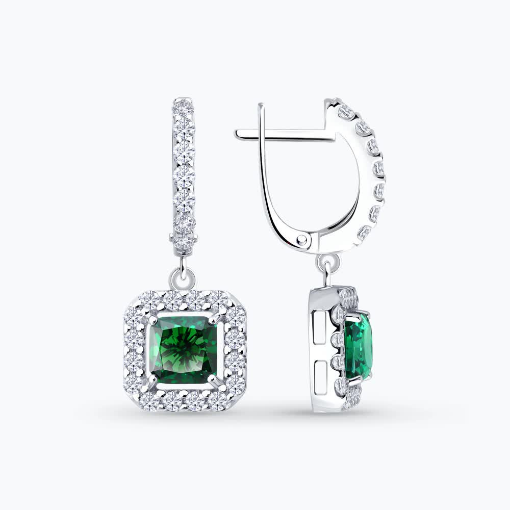 Серьги из&nbsp;серебра с&nbsp;фианитом