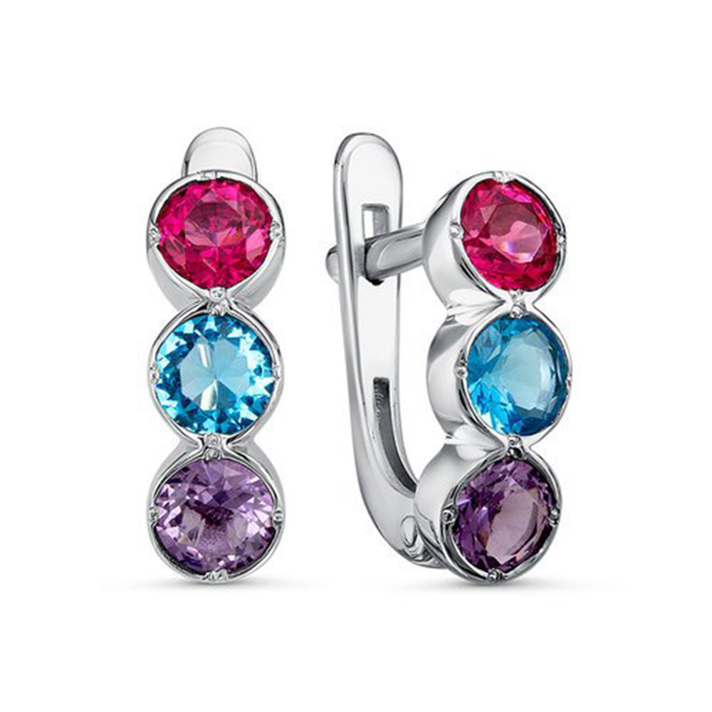 Серьги из&nbsp;серебра с&nbsp;кварцем