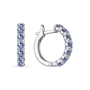 Серьги из&nbsp;серебра с&nbsp;танзанитом
