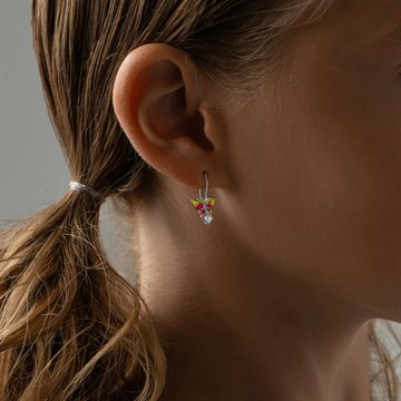 Серьги из&nbsp;серебра с&nbsp;фианитом и&nbsp;эмалью