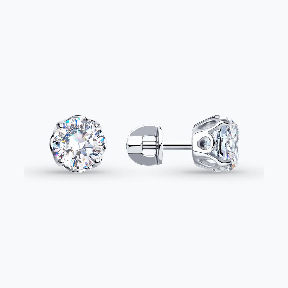 Серьги из&nbsp;серебра с&nbsp;фианитом
