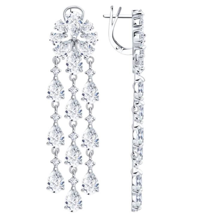 Серьги из&nbsp;серебра с&nbsp;фианитом