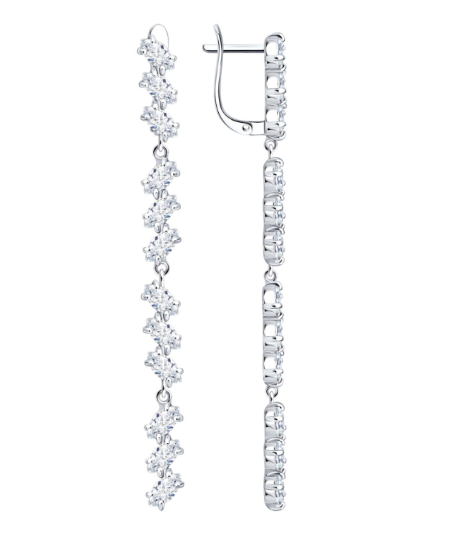 Серьги из&nbsp;серебра с&nbsp;фианитом