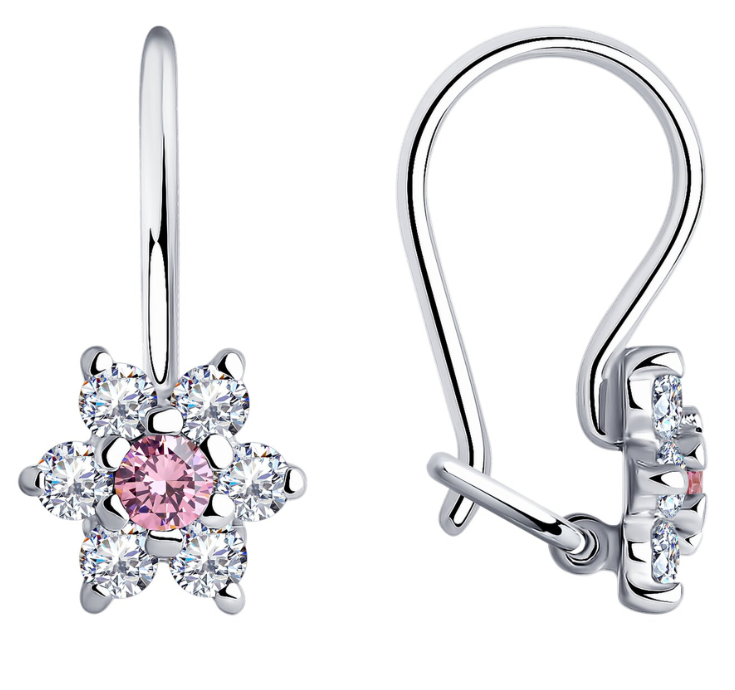 Серьги из&nbsp;серебра с&nbsp;фианитом