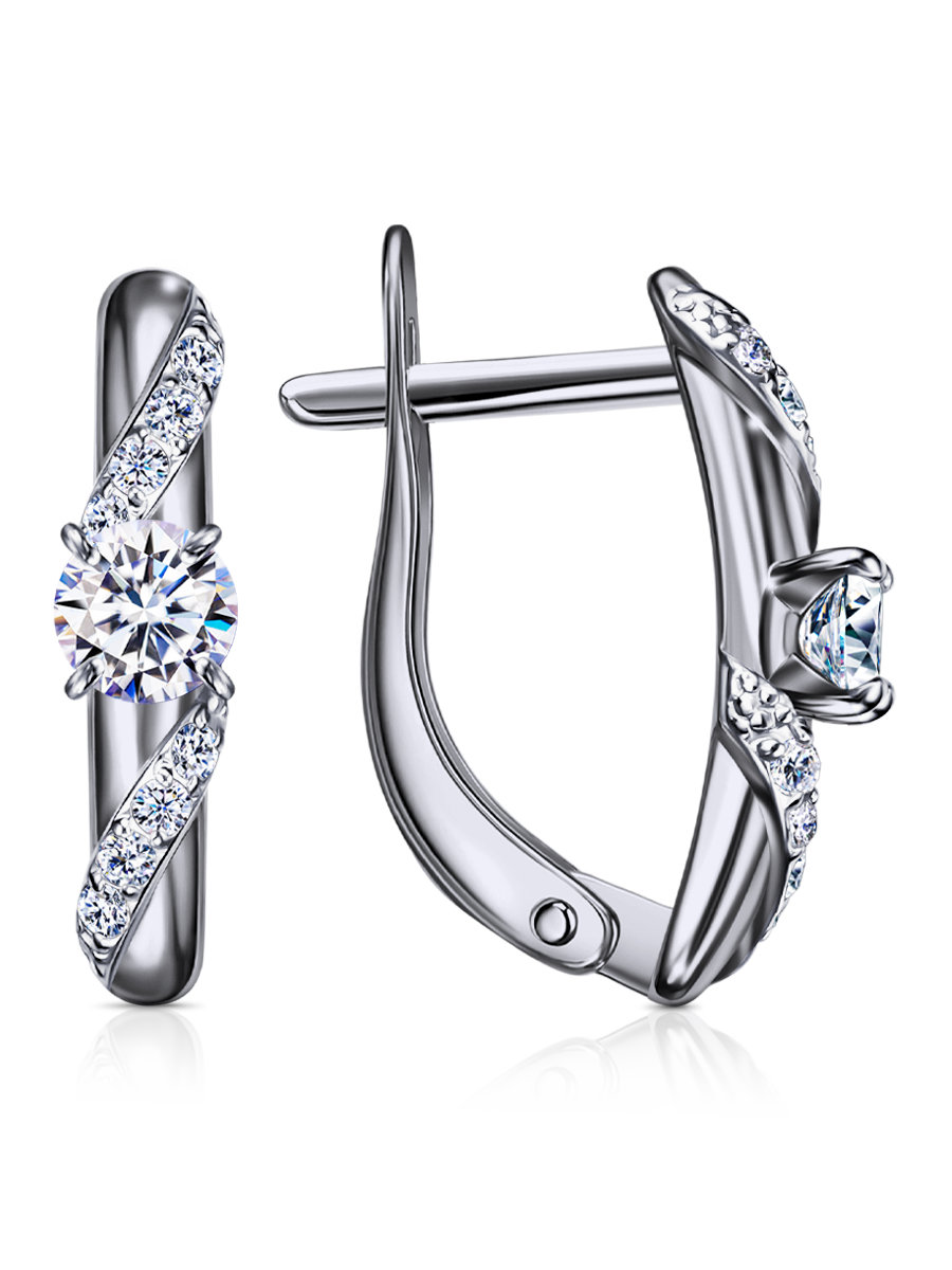 Серьги из&nbsp;серебра с&nbsp;фианитом