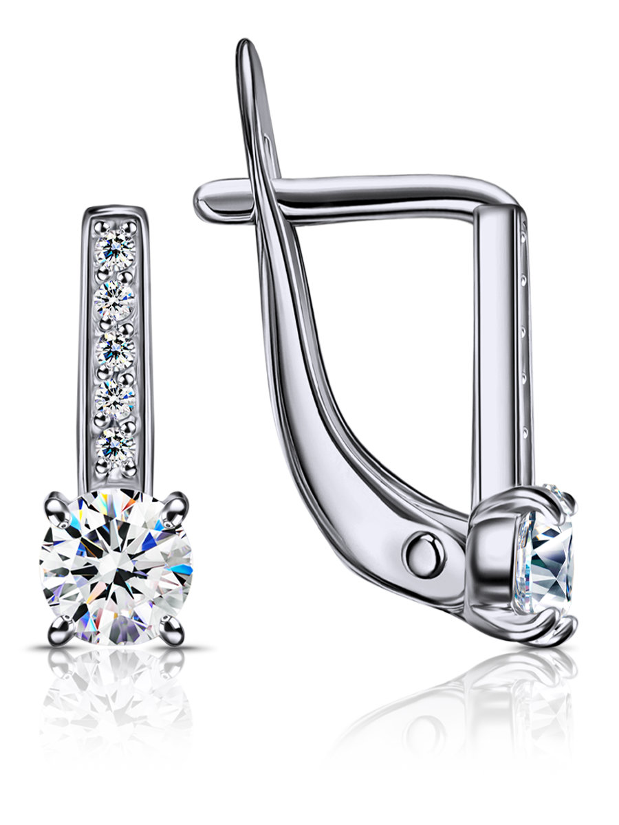 Серьги из&nbsp;серебра с&nbsp;фианитом
