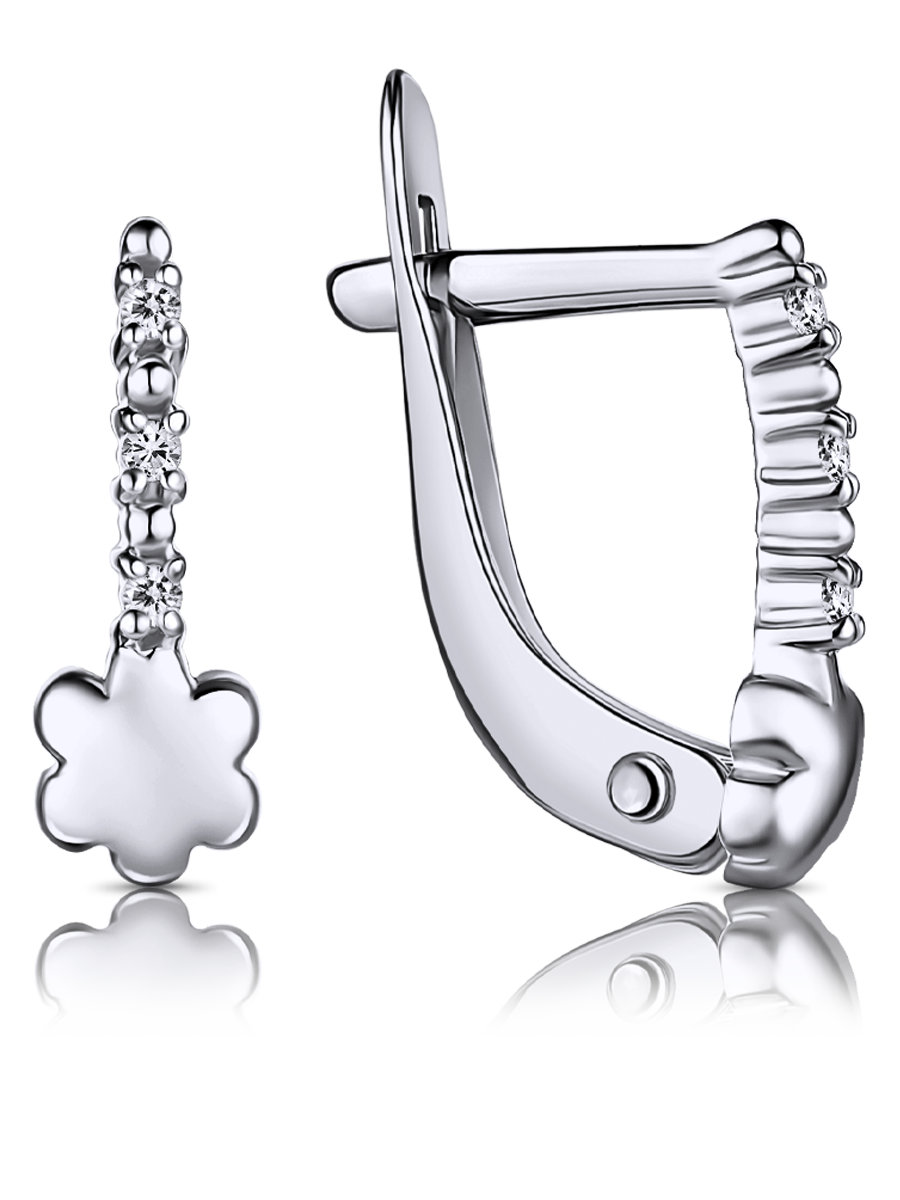 Серьги из&nbsp;серебра с&nbsp;фианитом