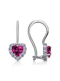 Серьги из&nbsp;серебра с&nbsp;корундом и&nbsp;фианитом