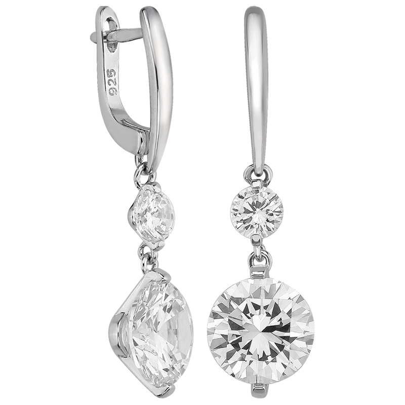 Серьги из&nbsp;серебра с&nbsp;цирконом
