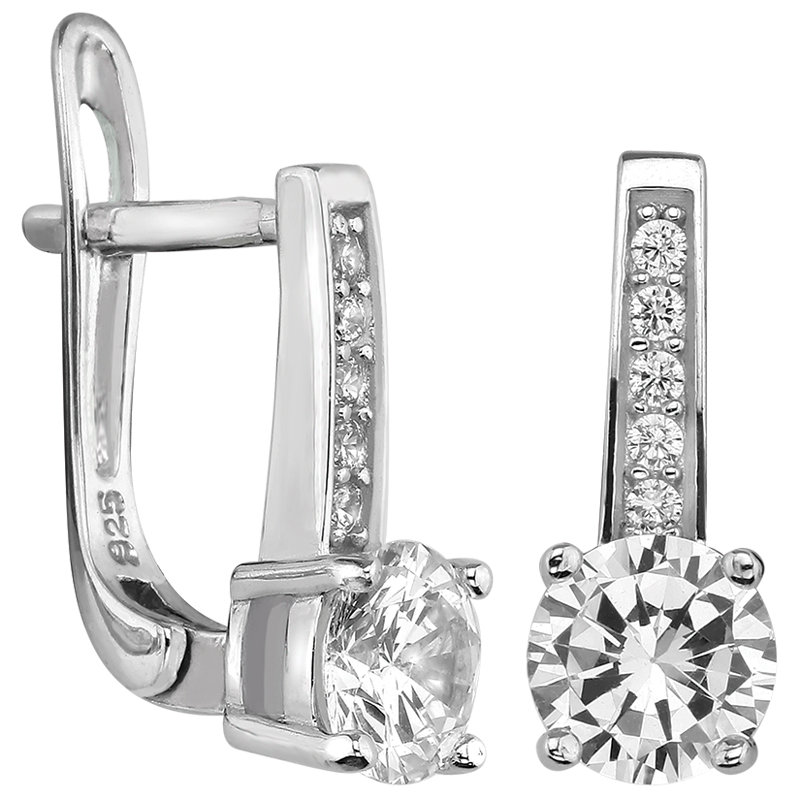 Серьги из&nbsp;серебра с&nbsp;фианитом