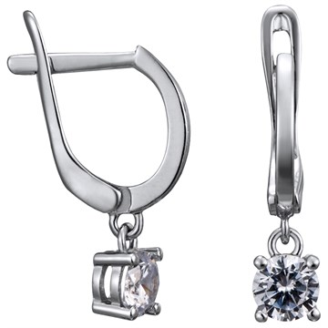 Серьги из&nbsp;серебра с&nbsp;фианитом