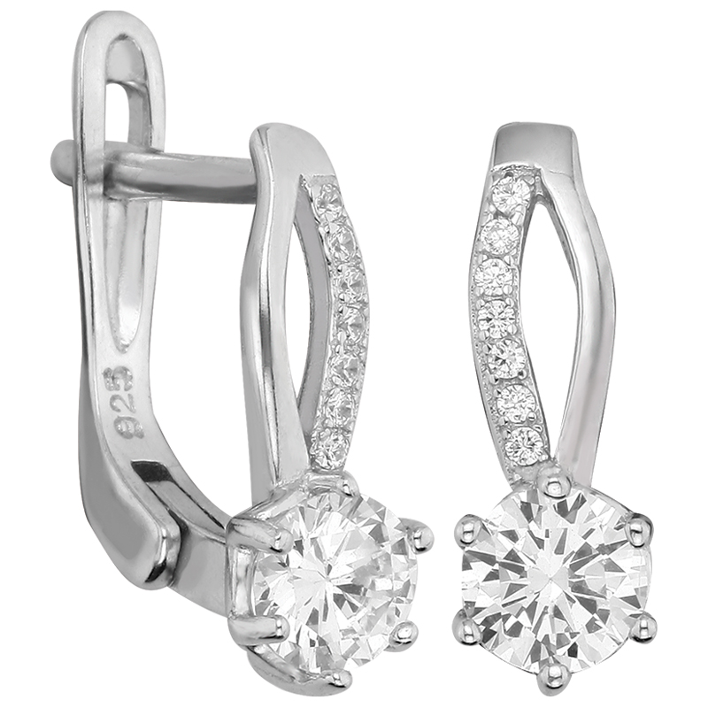 Серьги из&nbsp;серебра с&nbsp;цирконом