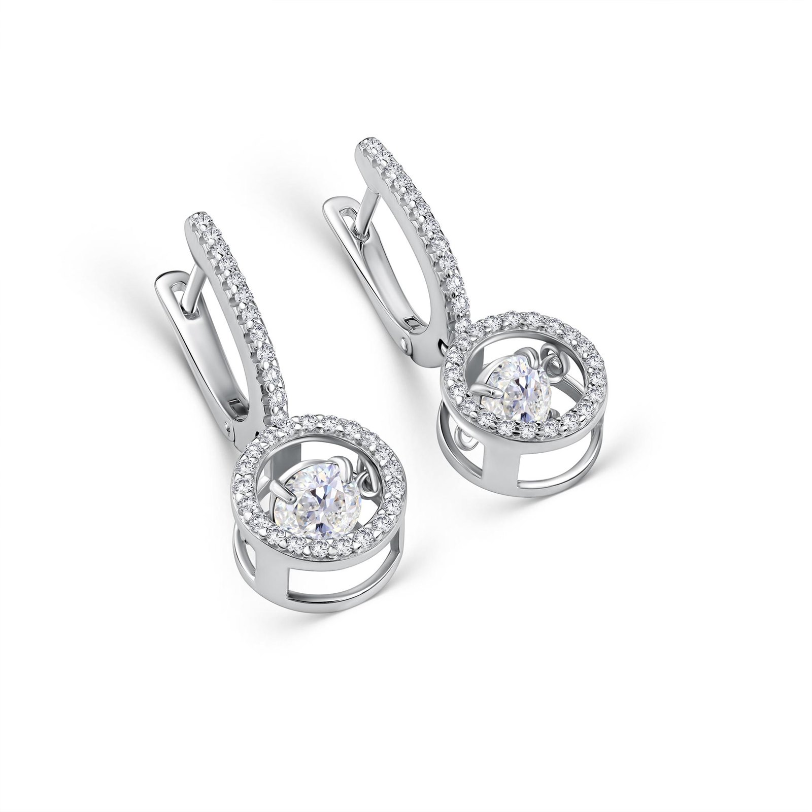 Серьги из&nbsp;серебра c Горным хрусталем и&nbsp;фианитом