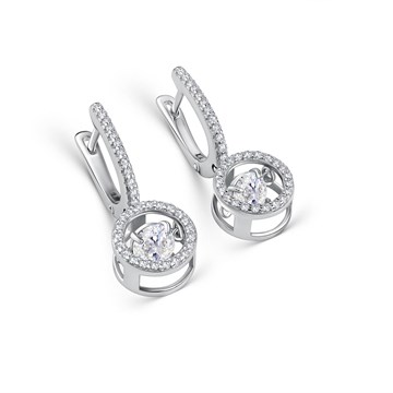 Серьги из&nbsp;серебра c Горным хрусталем и&nbsp;фианитом