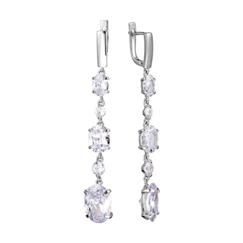 Серьги из&nbsp;серебра с&nbsp;фианитом