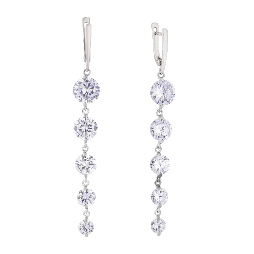 Серьги из&nbsp;серебра с&nbsp;фианитом