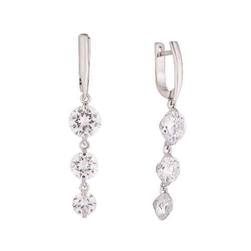 Серьги из&nbsp;серебра с&nbsp;фианитом