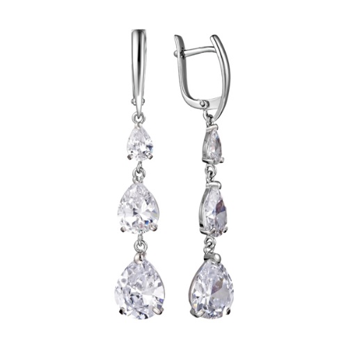 Серьги из&nbsp;серебра с&nbsp;фианитом