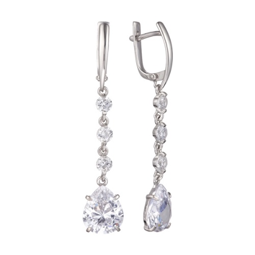 Серьги из&nbsp;серебра с&nbsp;фианитом