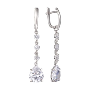 Серьги из&nbsp;серебра с&nbsp;фианитом