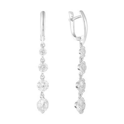Серьги из&nbsp;серебра с&nbsp;фианитом