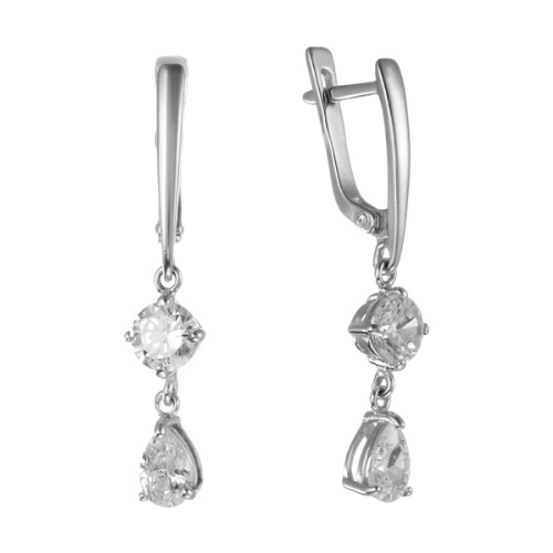 Серьги из&nbsp;серебра с&nbsp;фианитом