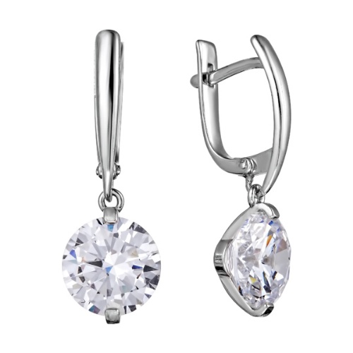Серьги из&nbsp;серебра с&nbsp;фианитом