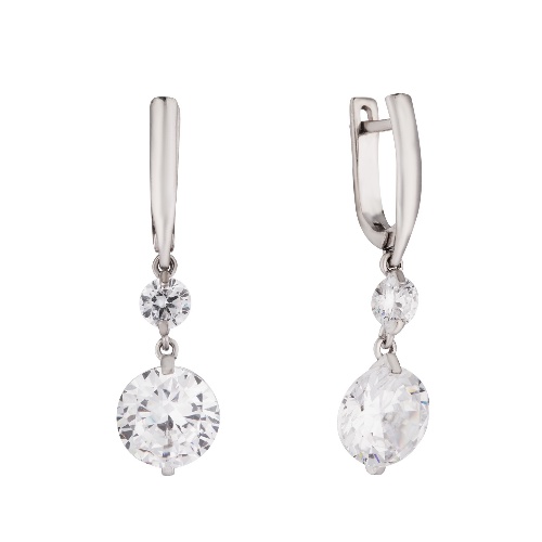 Серьги из&nbsp;серебра с&nbsp;фианитом