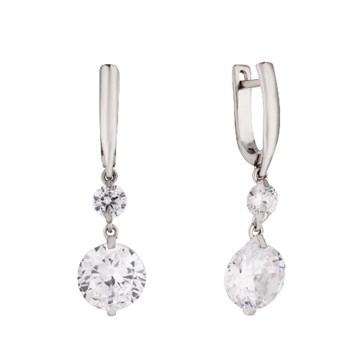 Серьги из&nbsp;серебра с&nbsp;фианитом