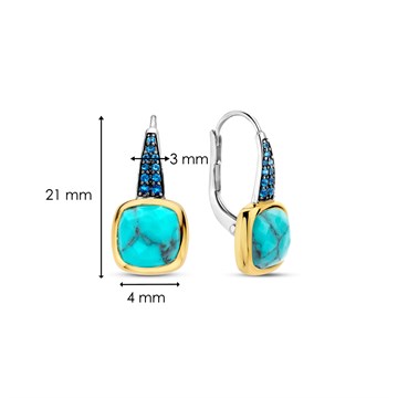 Серьги из&nbsp;серебра с&nbsp;фианитом и&nbsp;Бирюзой