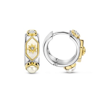 Серьги из&nbsp;серебра с&nbsp;жемчугом и&nbsp;фианитом