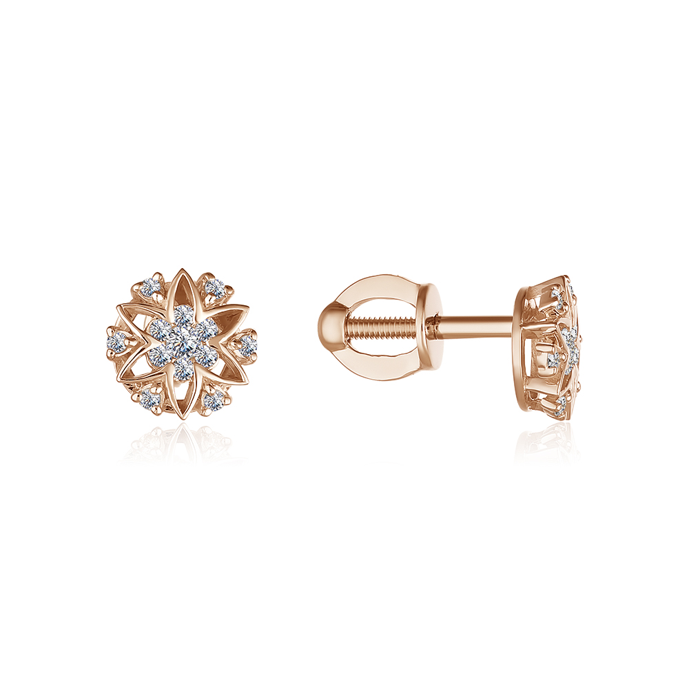 Серьги из&nbsp;золота с&nbsp;природным Бриллиантом